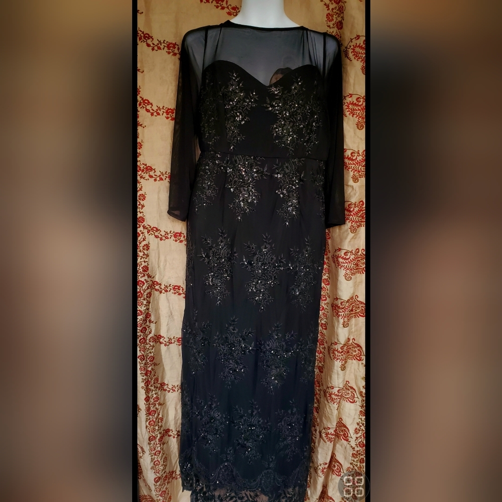 Torrid Black Sheer Sleeve Sequence Dress Dize 14